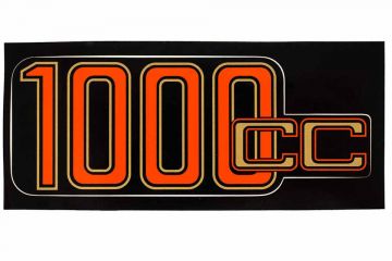 Battery Cover Decal 1000cc, Red/Gold